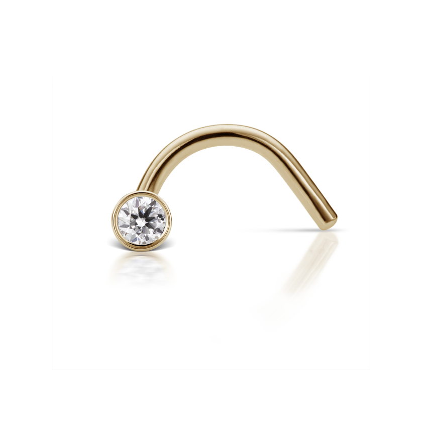 0.85mm Diamond Plain Bezel Nostril Screw