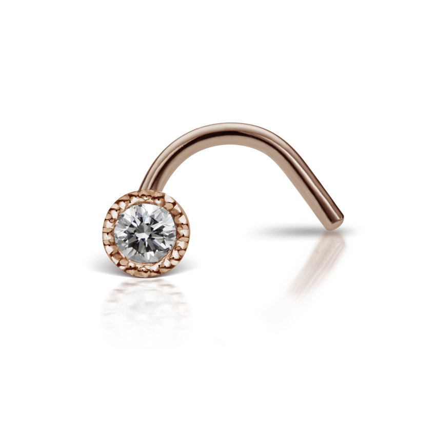 Diamond Scalloped Set Nostril Screw