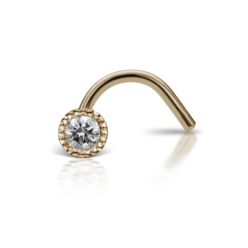 Diamond Scalloped Set Nostril Screw