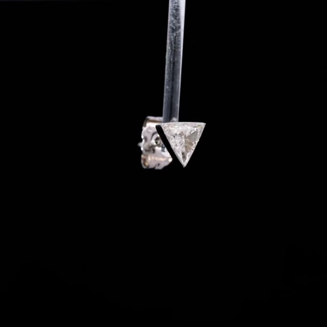 Invisible Set Triangle Diamond Stud Earring