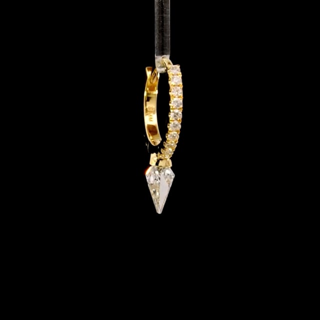 Silhouette Diamond Short Spike Eternity Hoop Earring