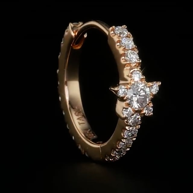 Diamond Star Eternity Hoop Earring