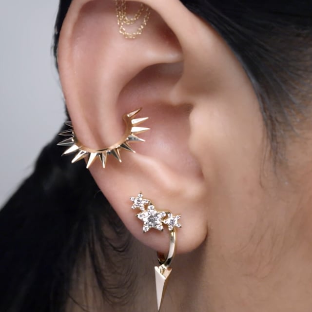 Metal Mohawk Hoop Earring