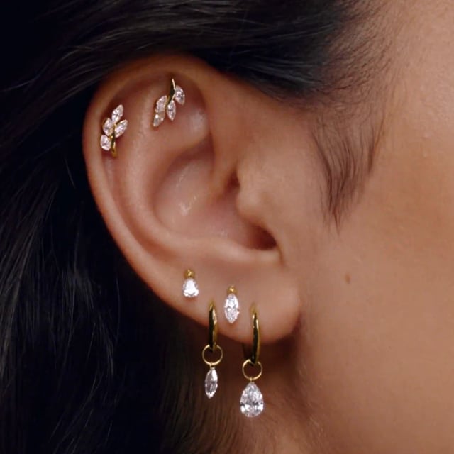 Pear Floating Diamond Charm