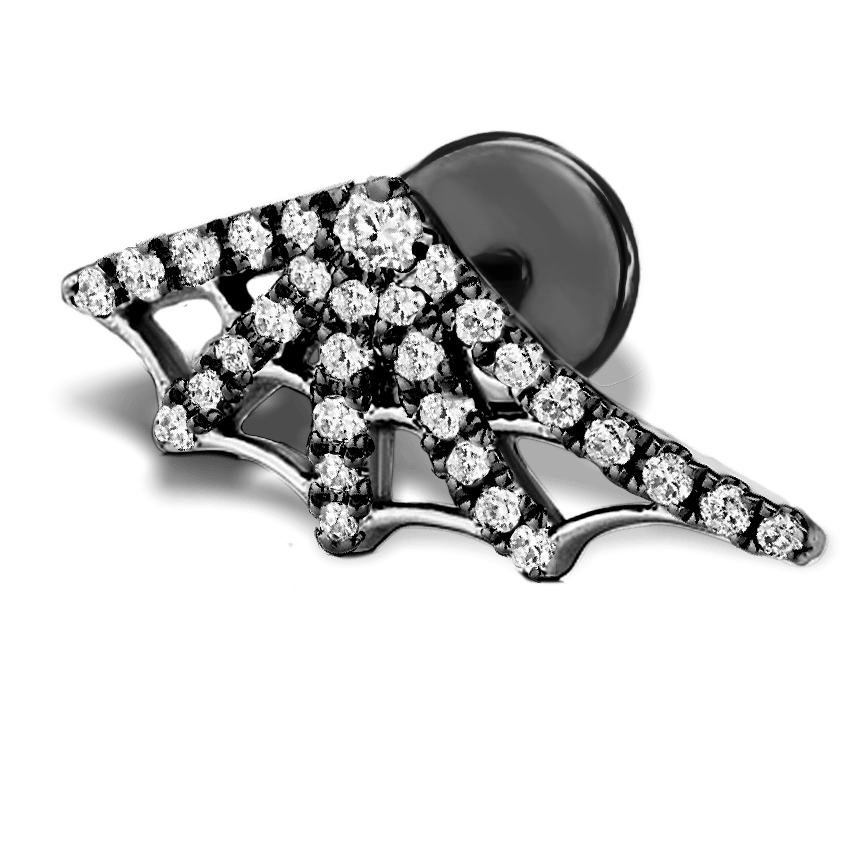 Diamond Web Threaded Stud Earring