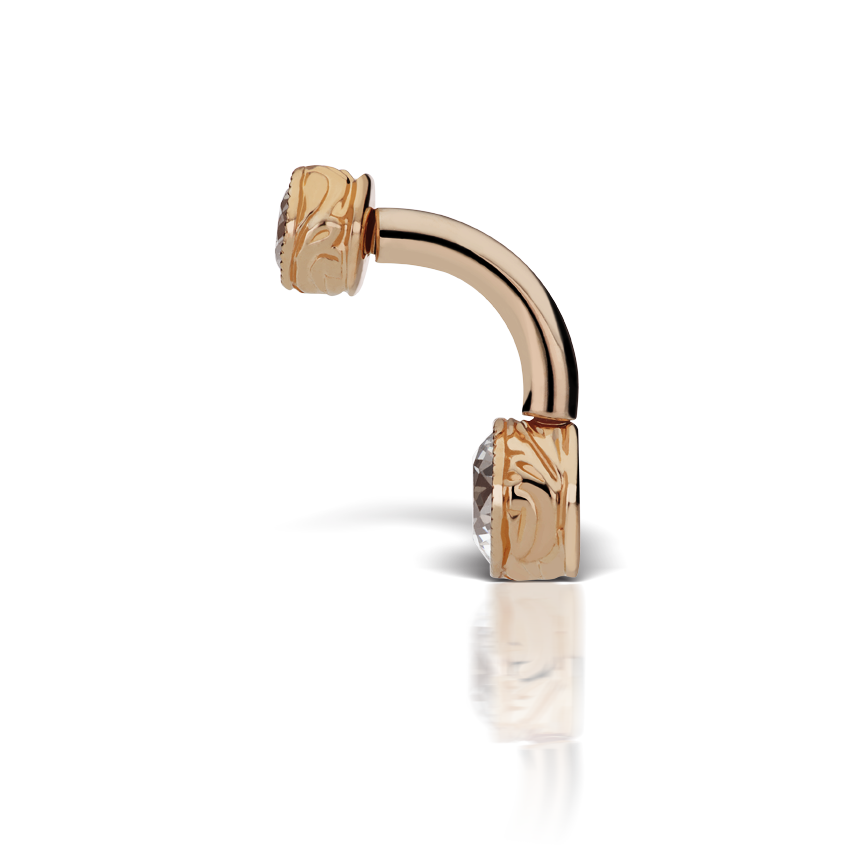 3mm-4mm-cubic-zirconia-scalloped-engraved-rook-barbell-rose-gold-3mm---4mm-8mm-16-gauge---1-3mm-3mm---4mm-rose-gold-rscegcz-rg-w3w4-p8_g16-b