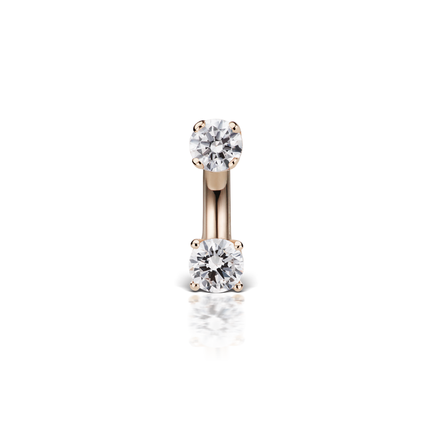 Prong Set Cubic Zirconia Rook Barbell