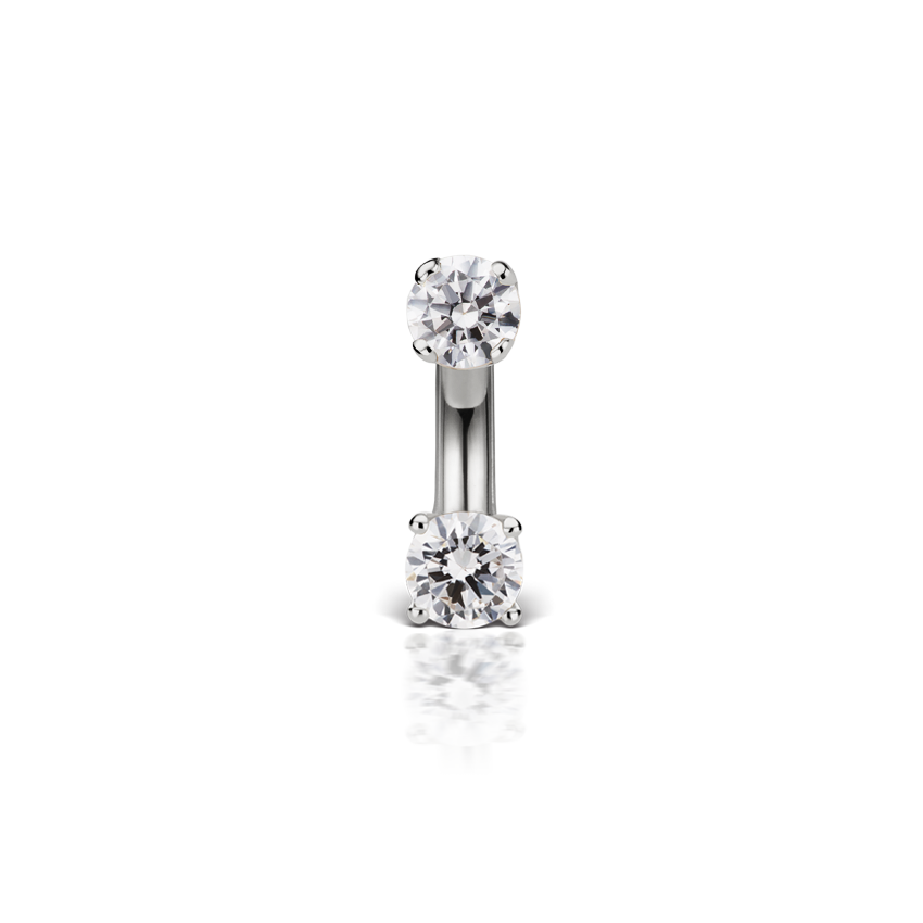 Prong Set Cubic Zirconia Rook Barbell