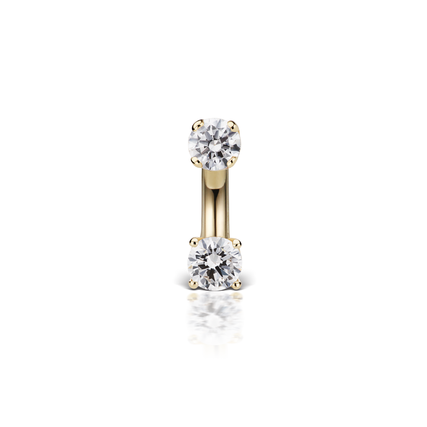 Prong Set Cubic Zirconia Rook Barbell