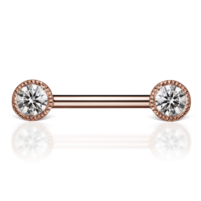 Scallop Set Diamond Nipple Barbell