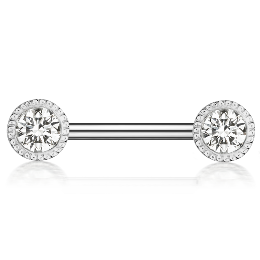 Scallop Set Diamond Nipple Barbell