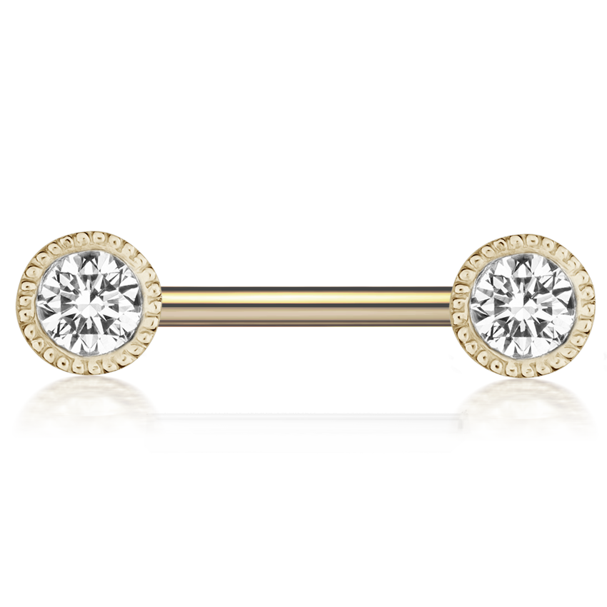 Scallop Set Diamond Nipple Barbell