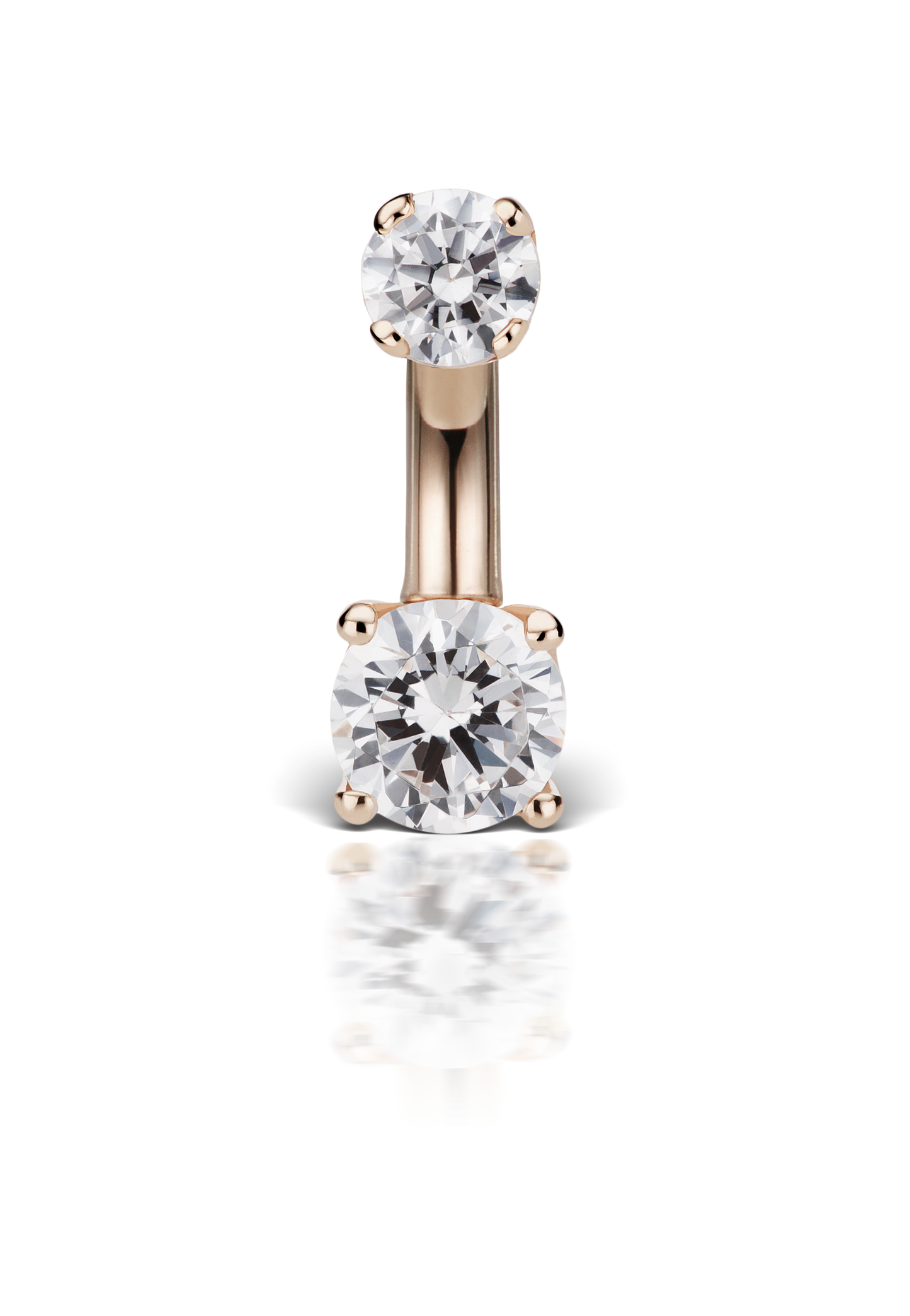 Cubic Zirconia Prong Solitaire Barbell