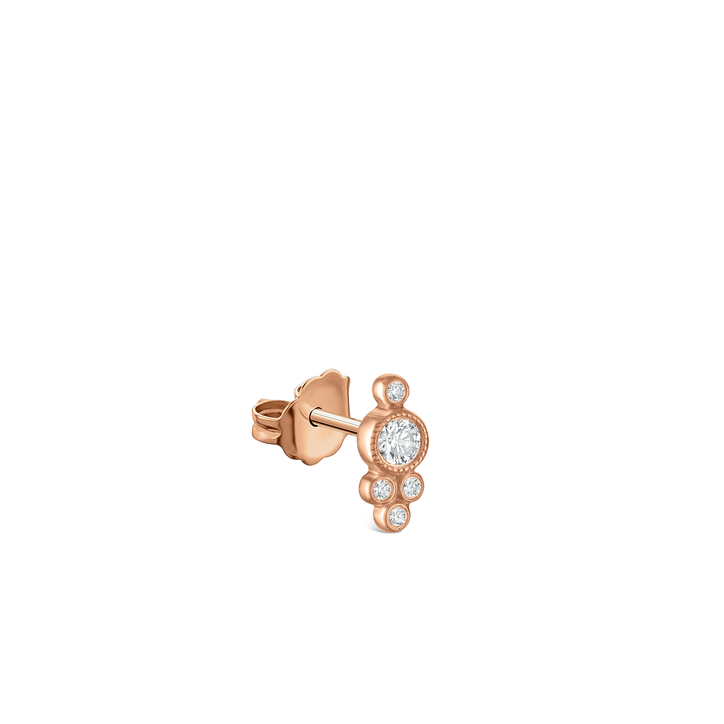 Five Diamond Trinity Stud Earring