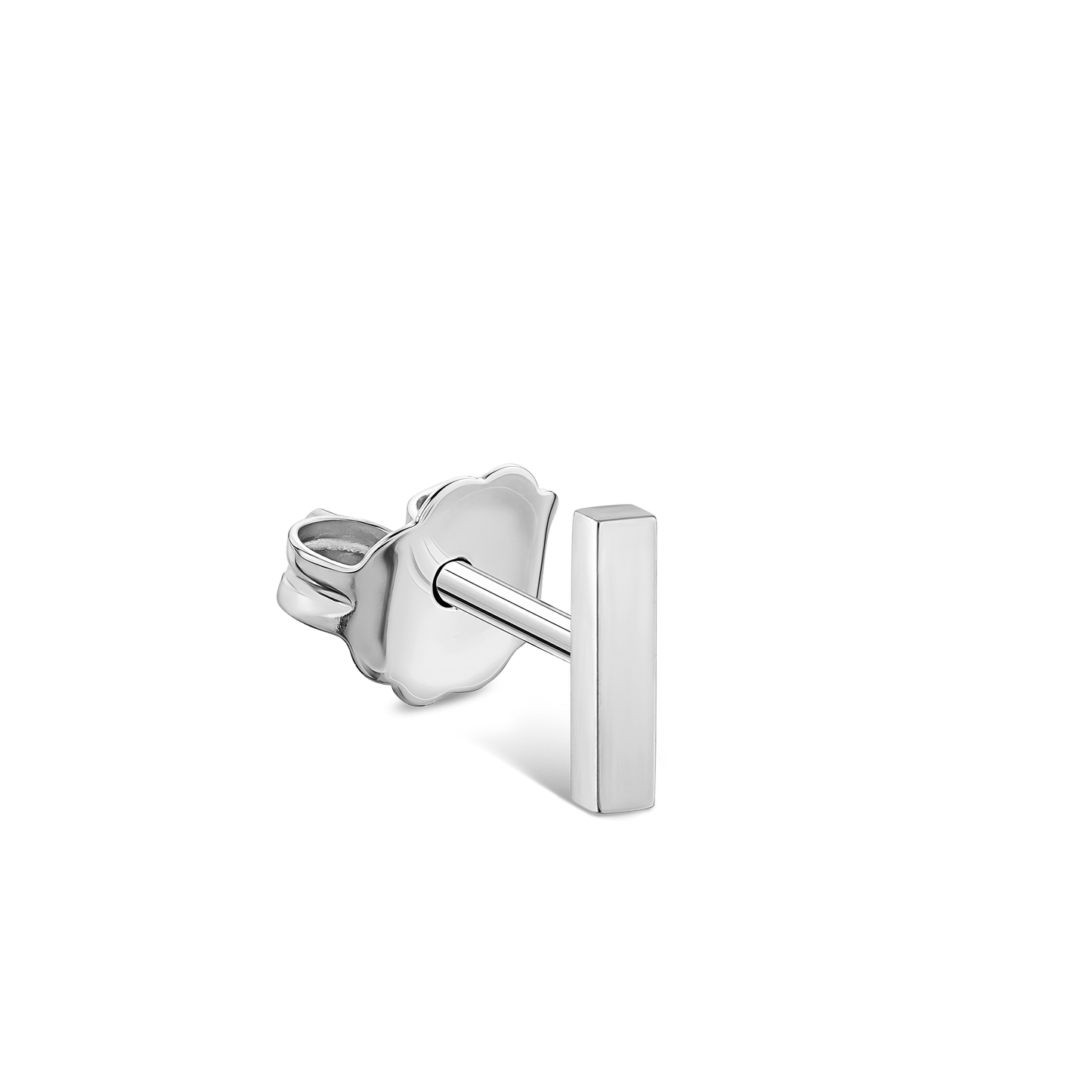 Polished Square Bar Stud Earring