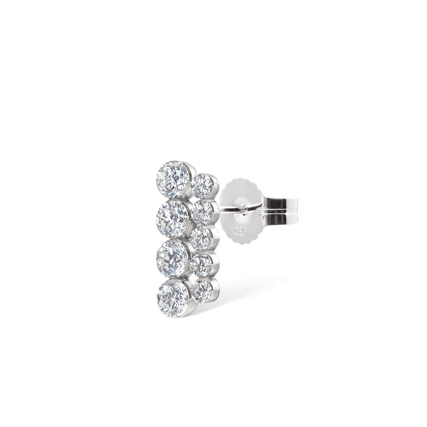 Invisible Set Diamond Apsara Bar Stud Earring