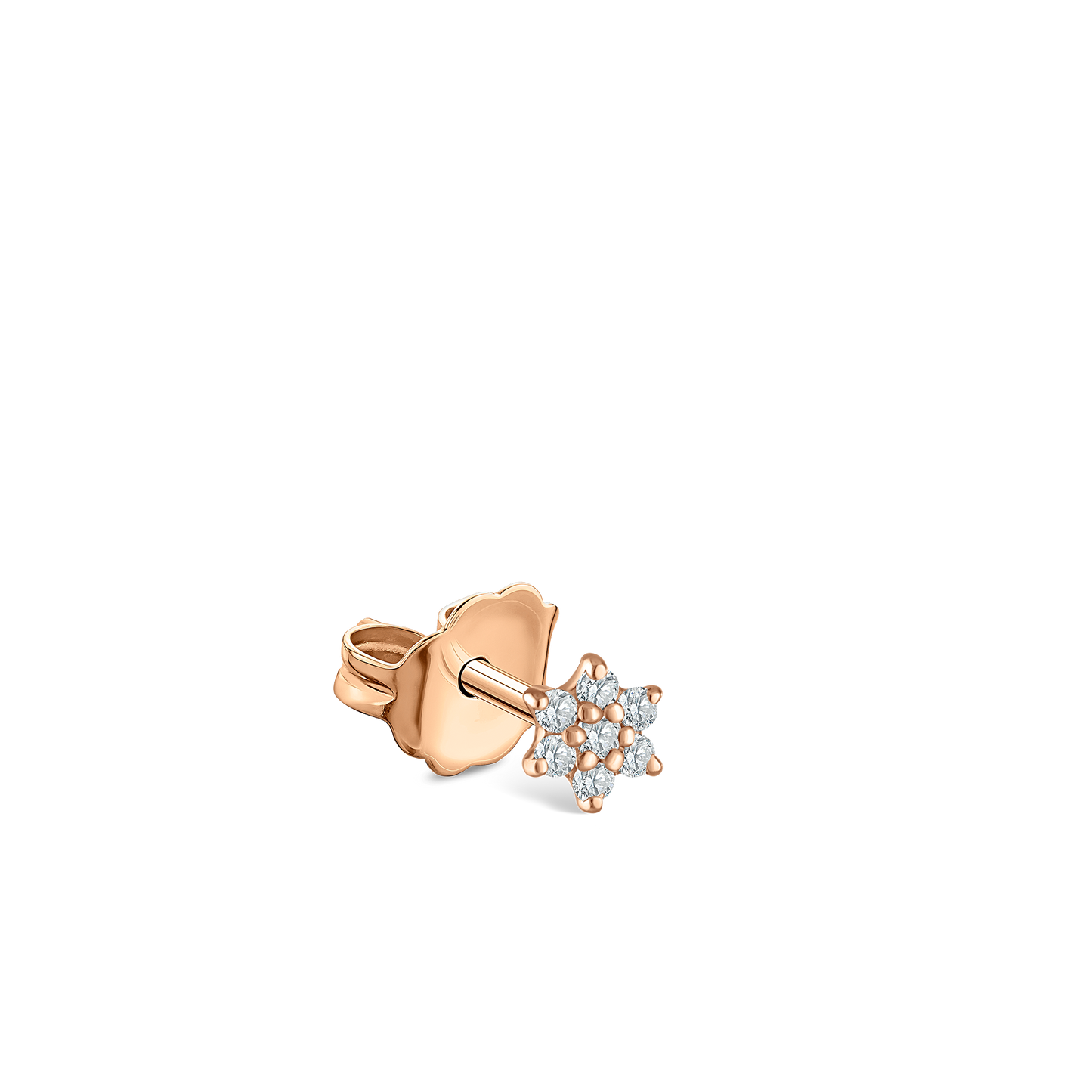 Diamond Flower Stud Earring