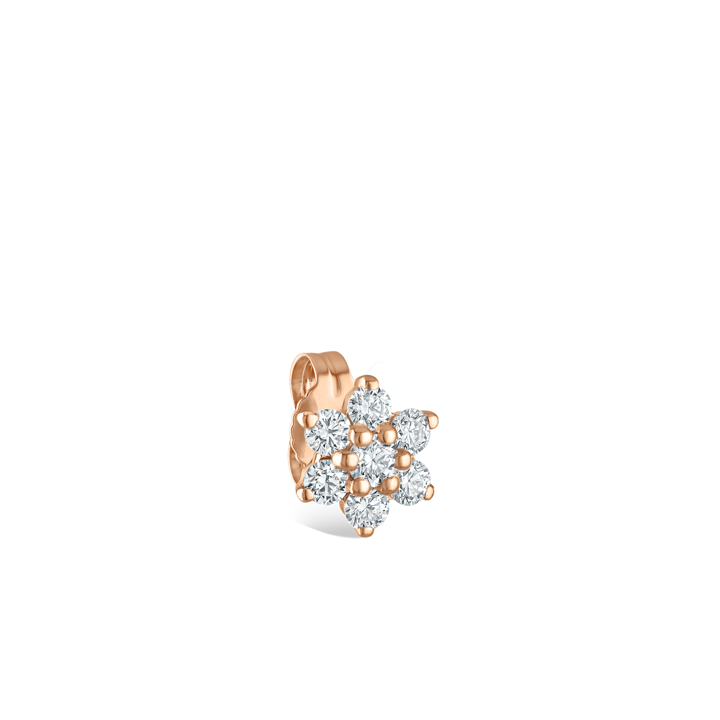Diamond Flower Stud Earring