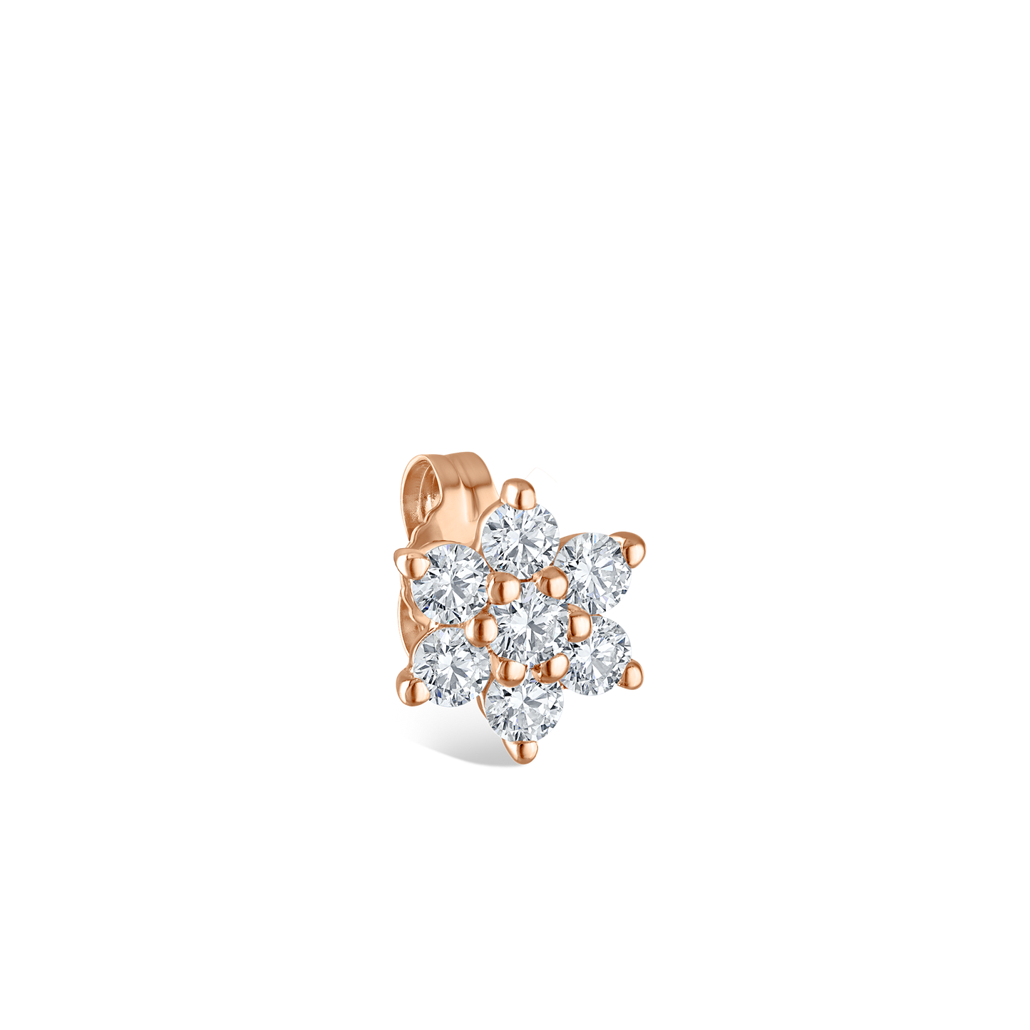 Diamond Flower Stud Earring