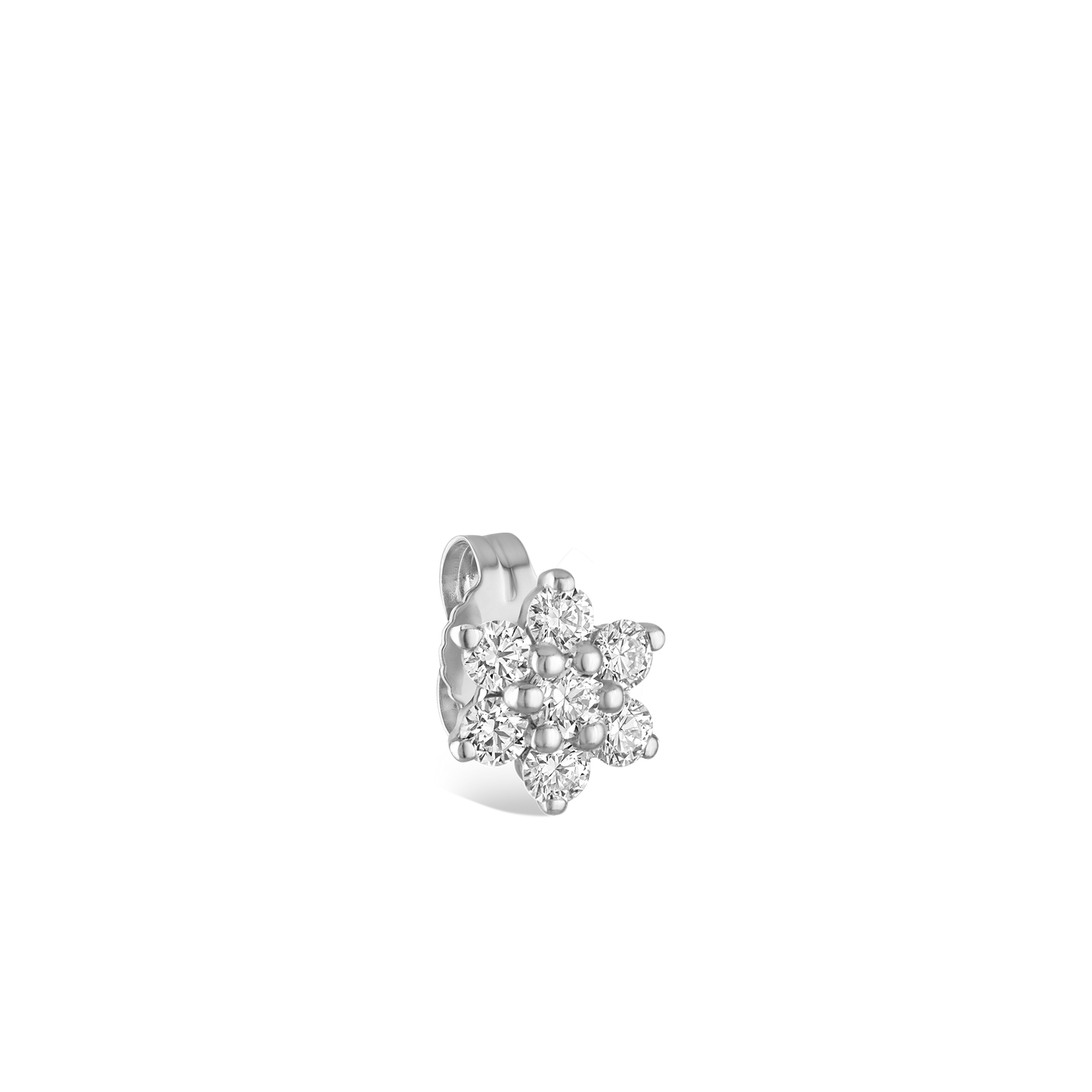 Diamond Flower Stud Earring