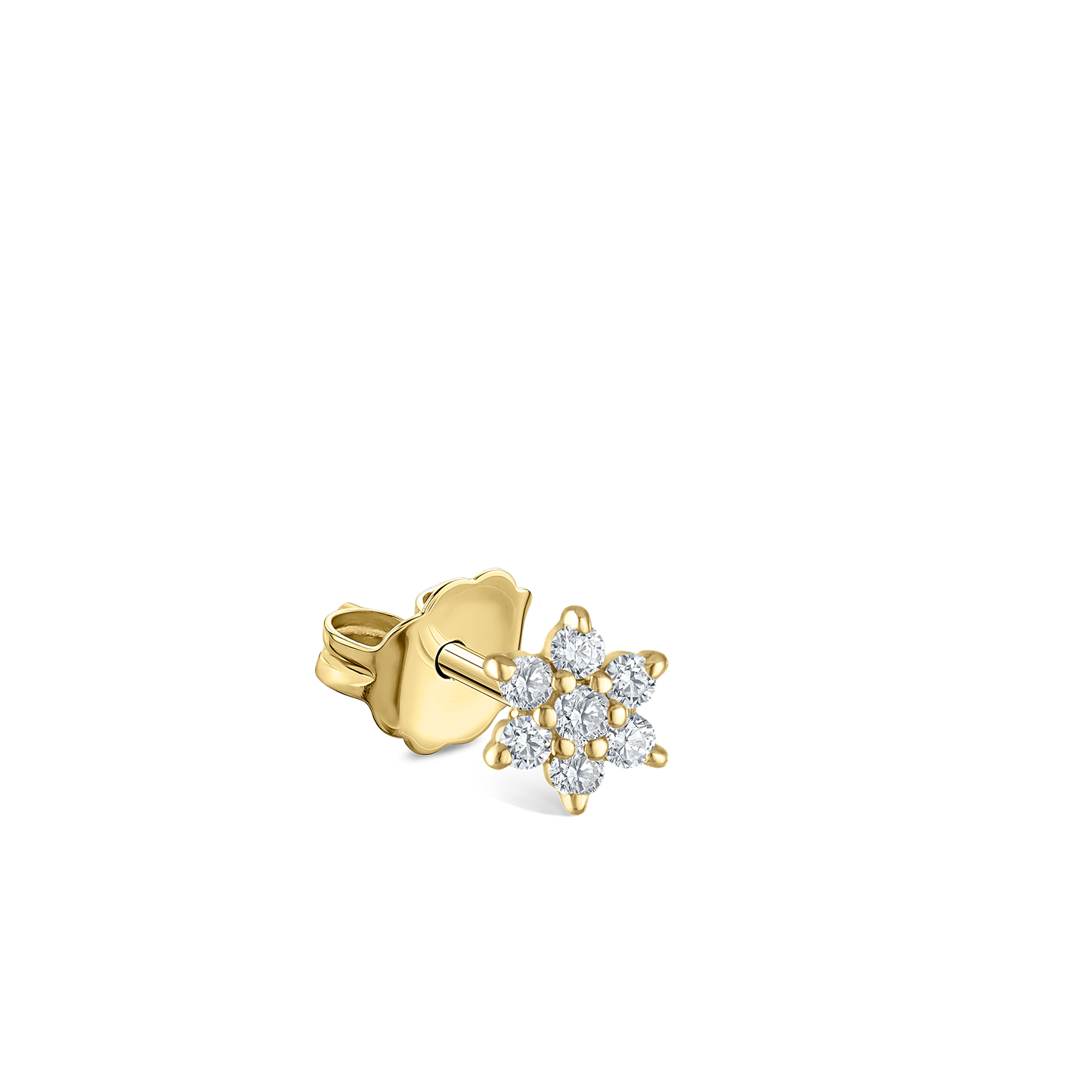 Diamond Flower Stud Earring