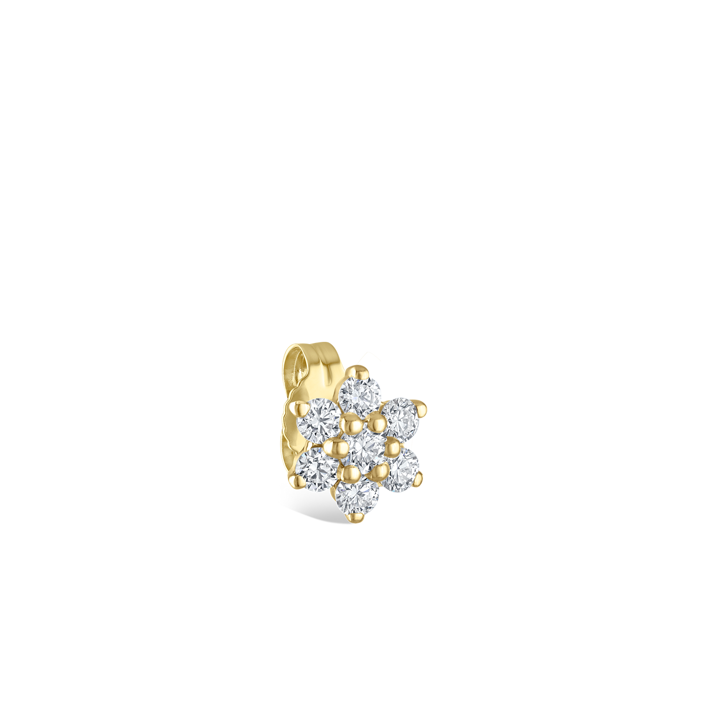 Diamond Flower Stud Earring