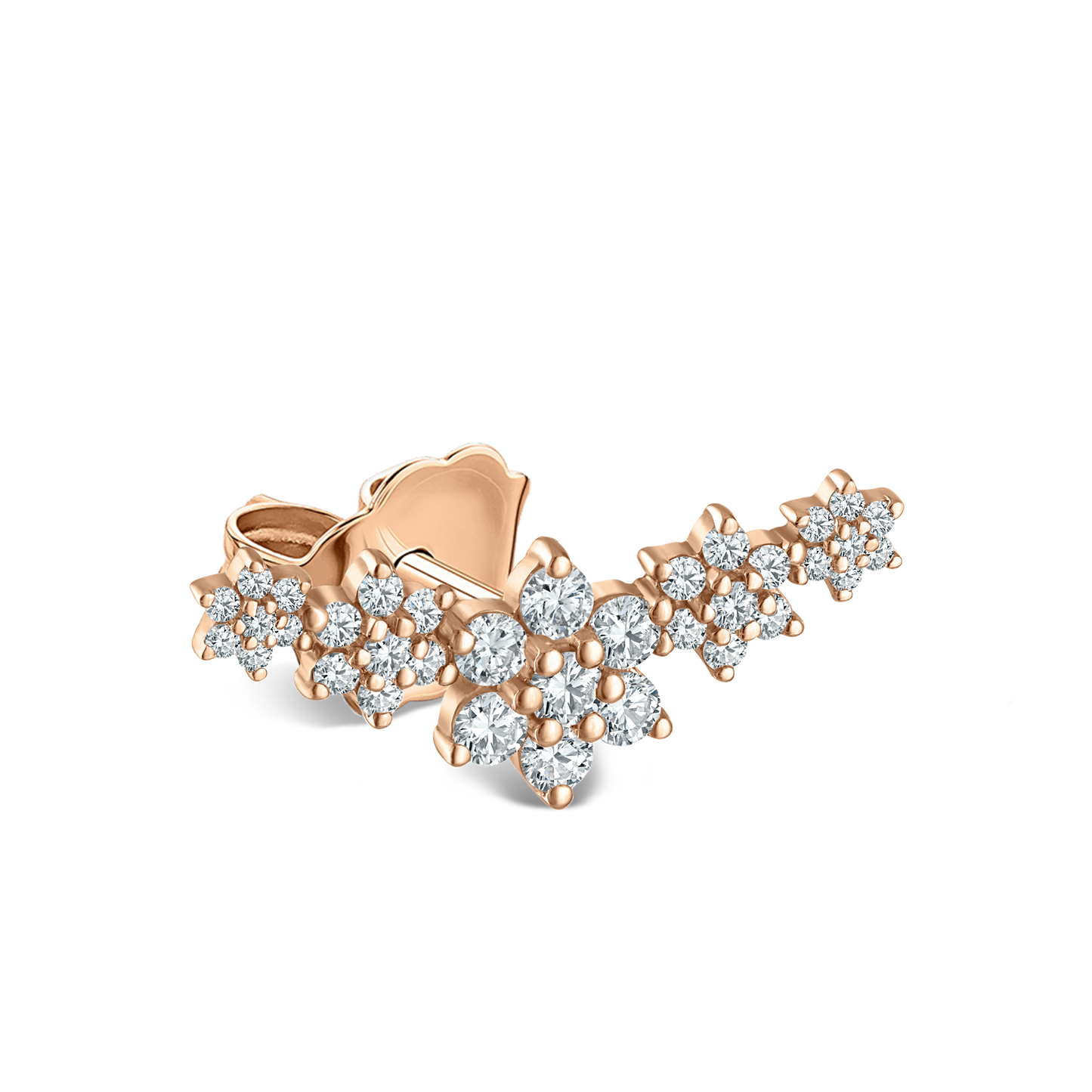 Diamond Five Flower Garland Stud Earring