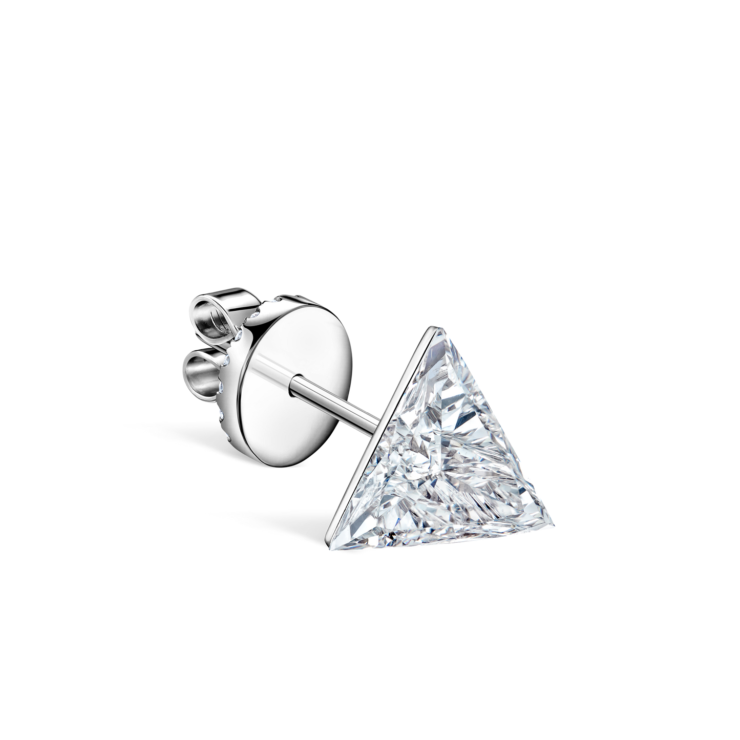 Invisible Set Triangle Diamond Stud Earring