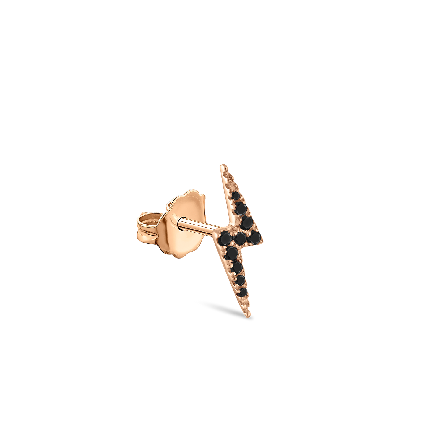 Black Diamond Lightning Bolt Stud Earring