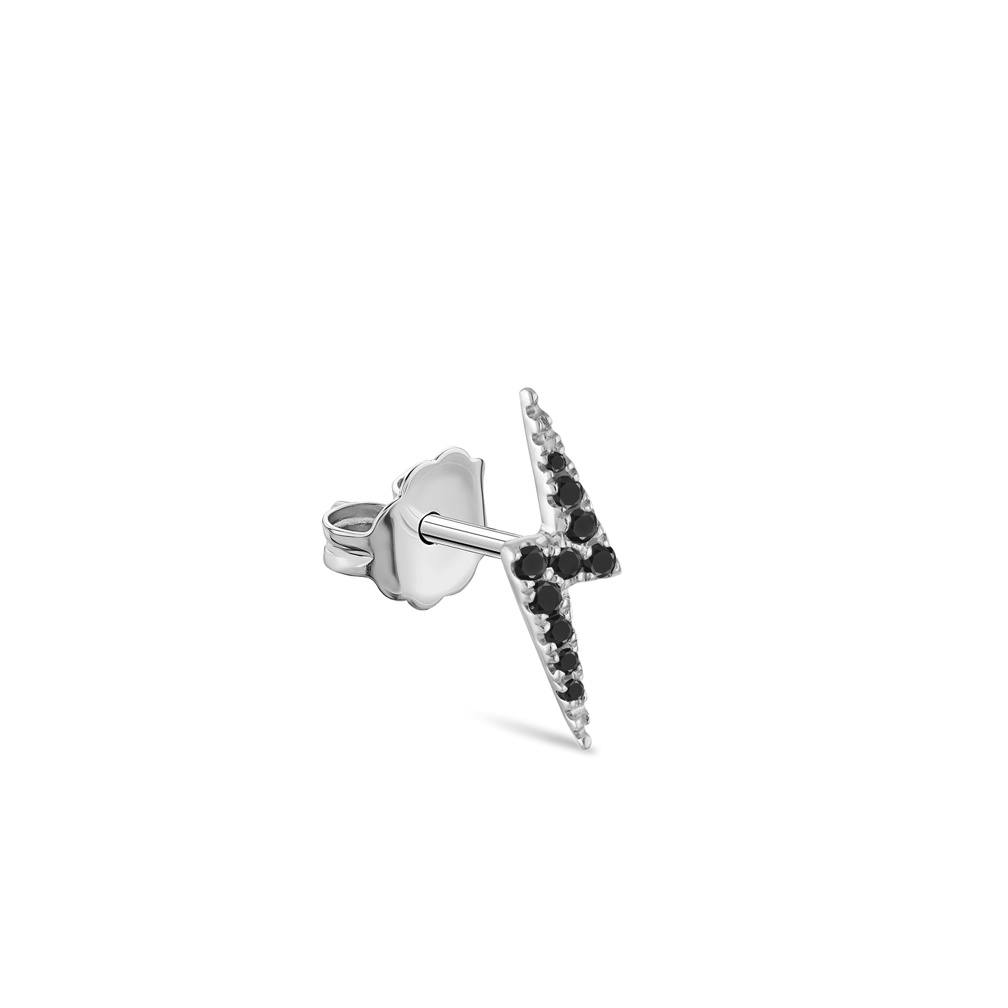 Black Diamond Lightning Bolt Stud Earring