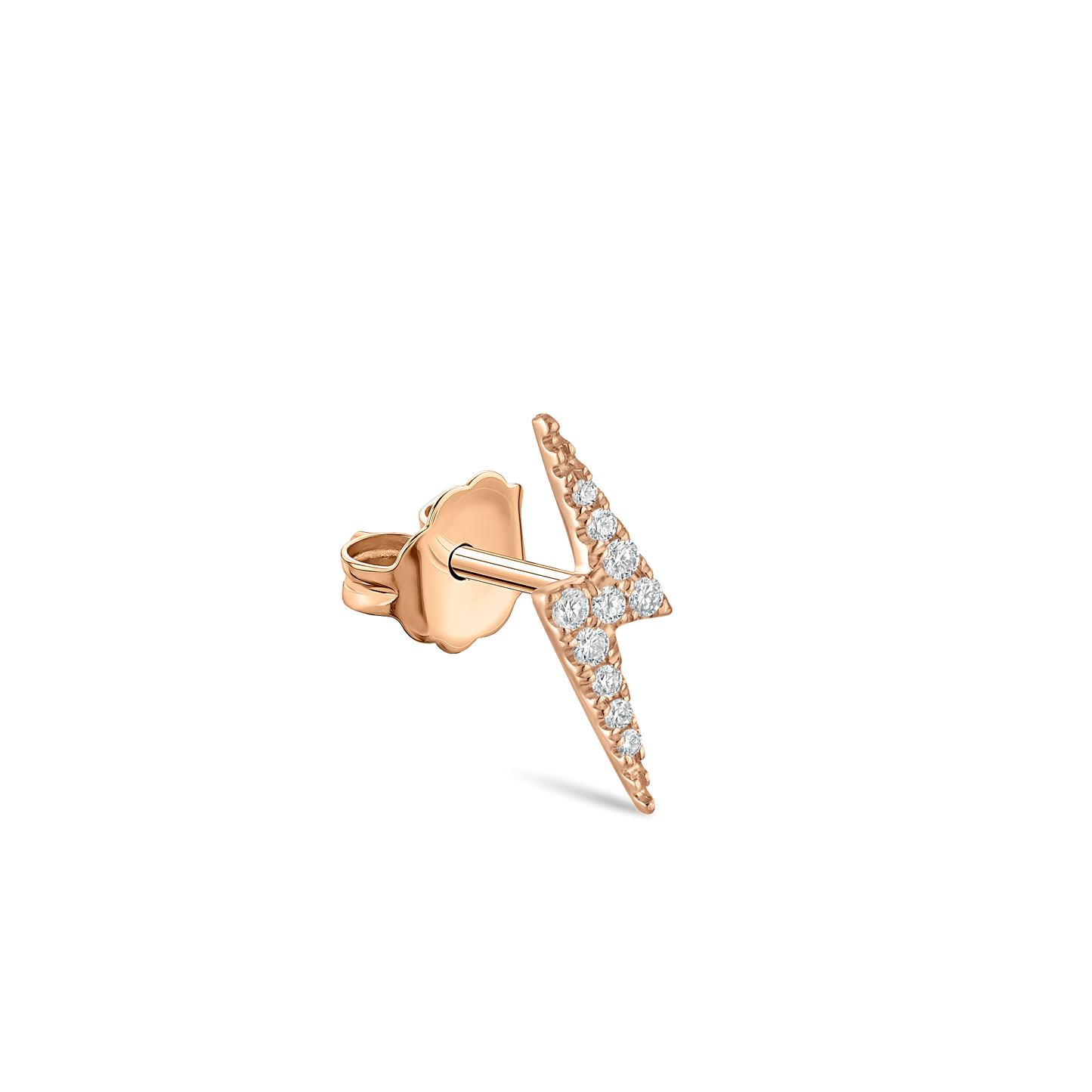 Diamond Lightning Bolt Stud Earring