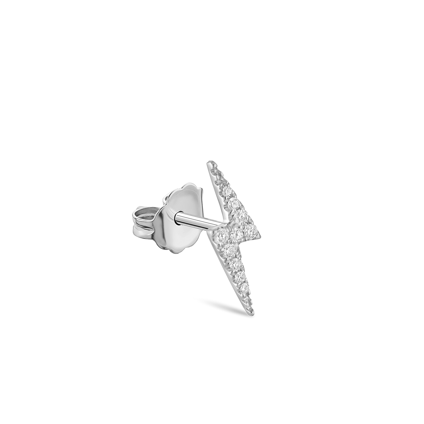 Diamond Lightning Bolt Stud Earring
