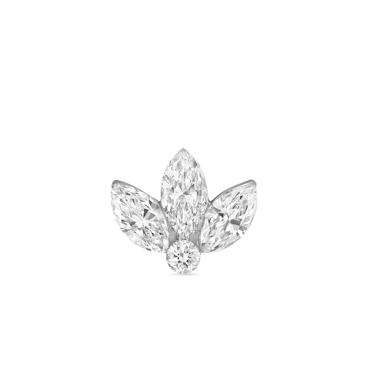 Invisible Set Diamond Lotus Stud Earring