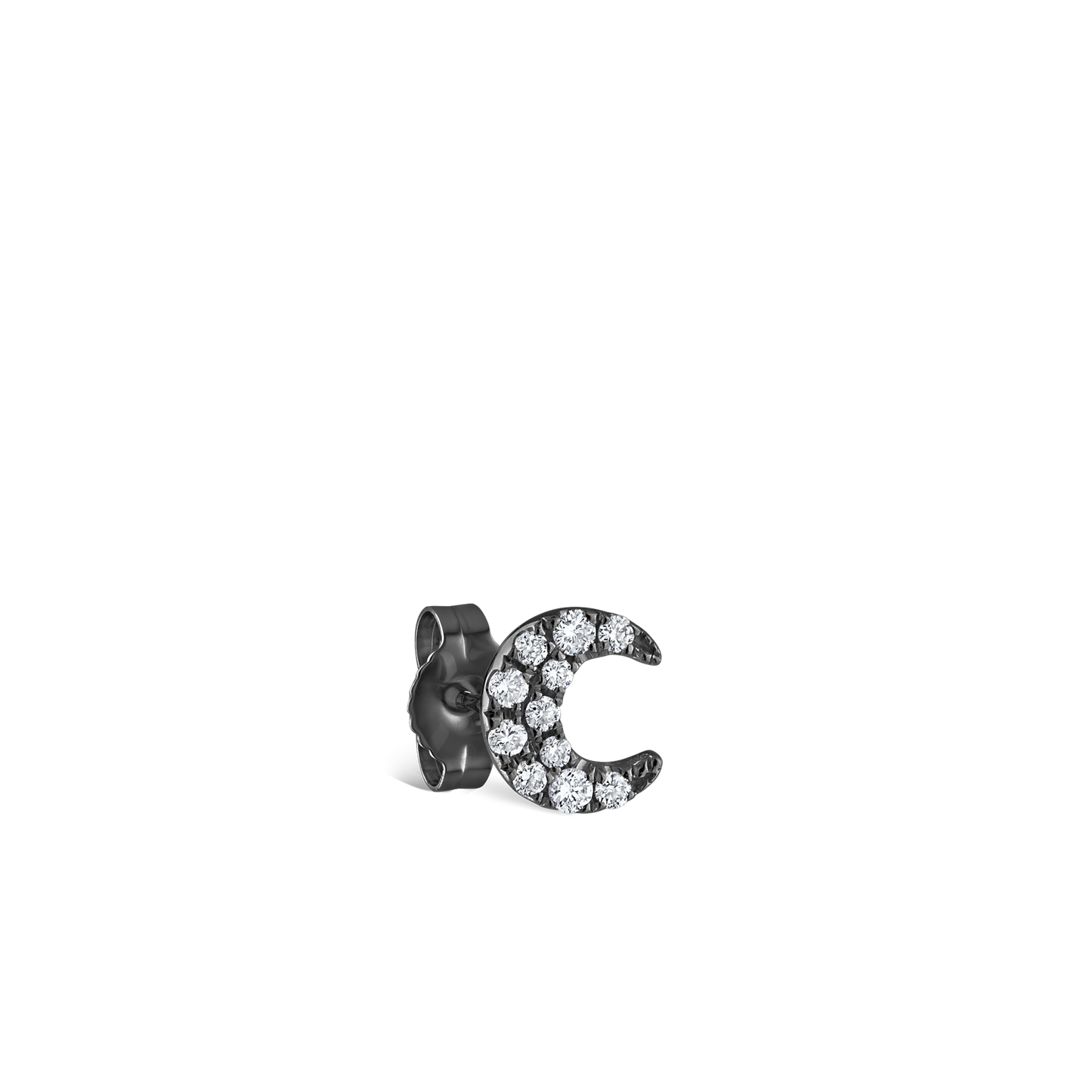 Diamond Moon Stud Earring