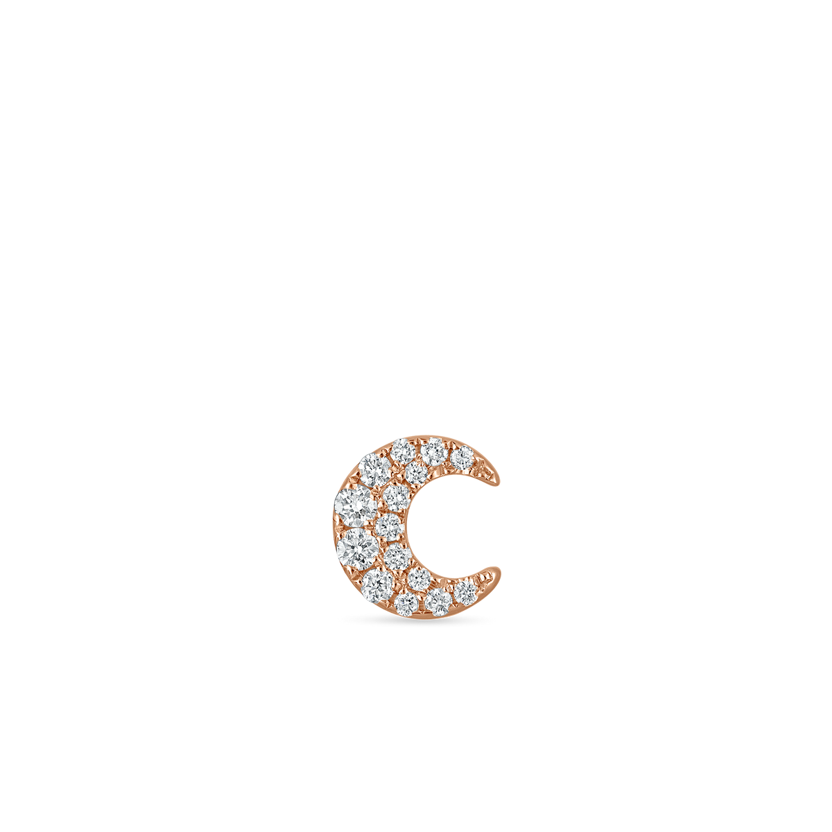 Diamond Moon Stud Earring