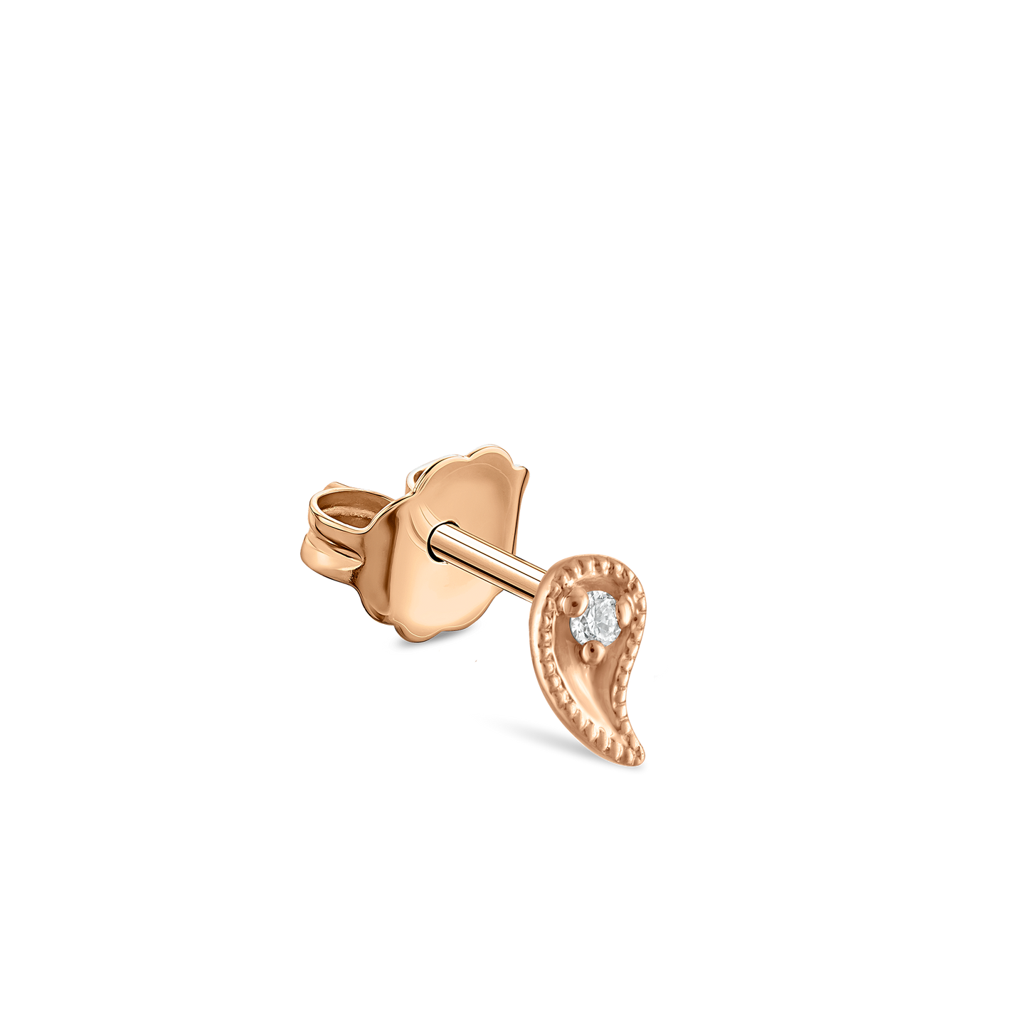 Diamond Paisley Stud Earring