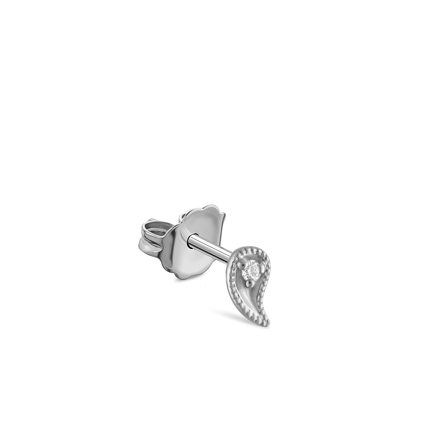Diamond Paisley Stud Earring