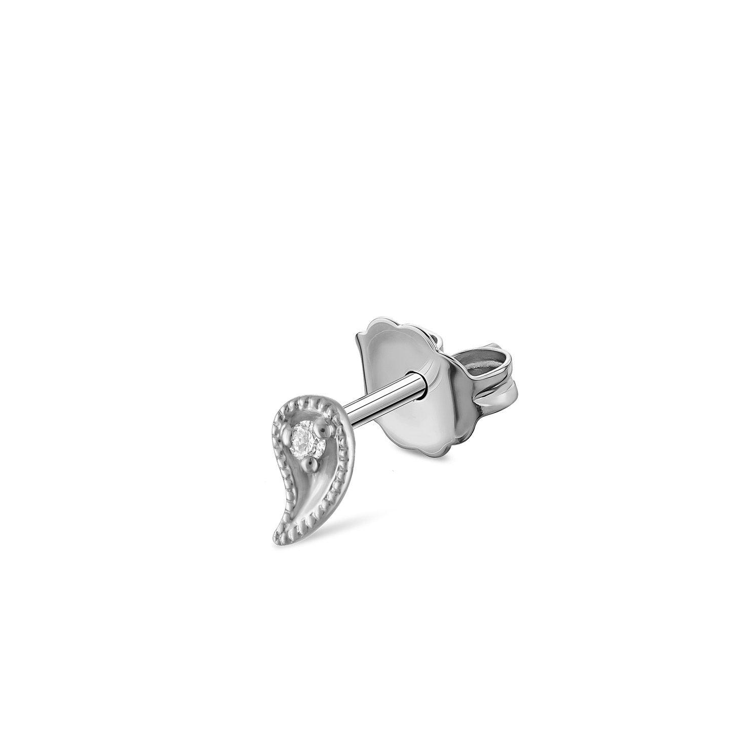 Diamond Paisley Stud Earring