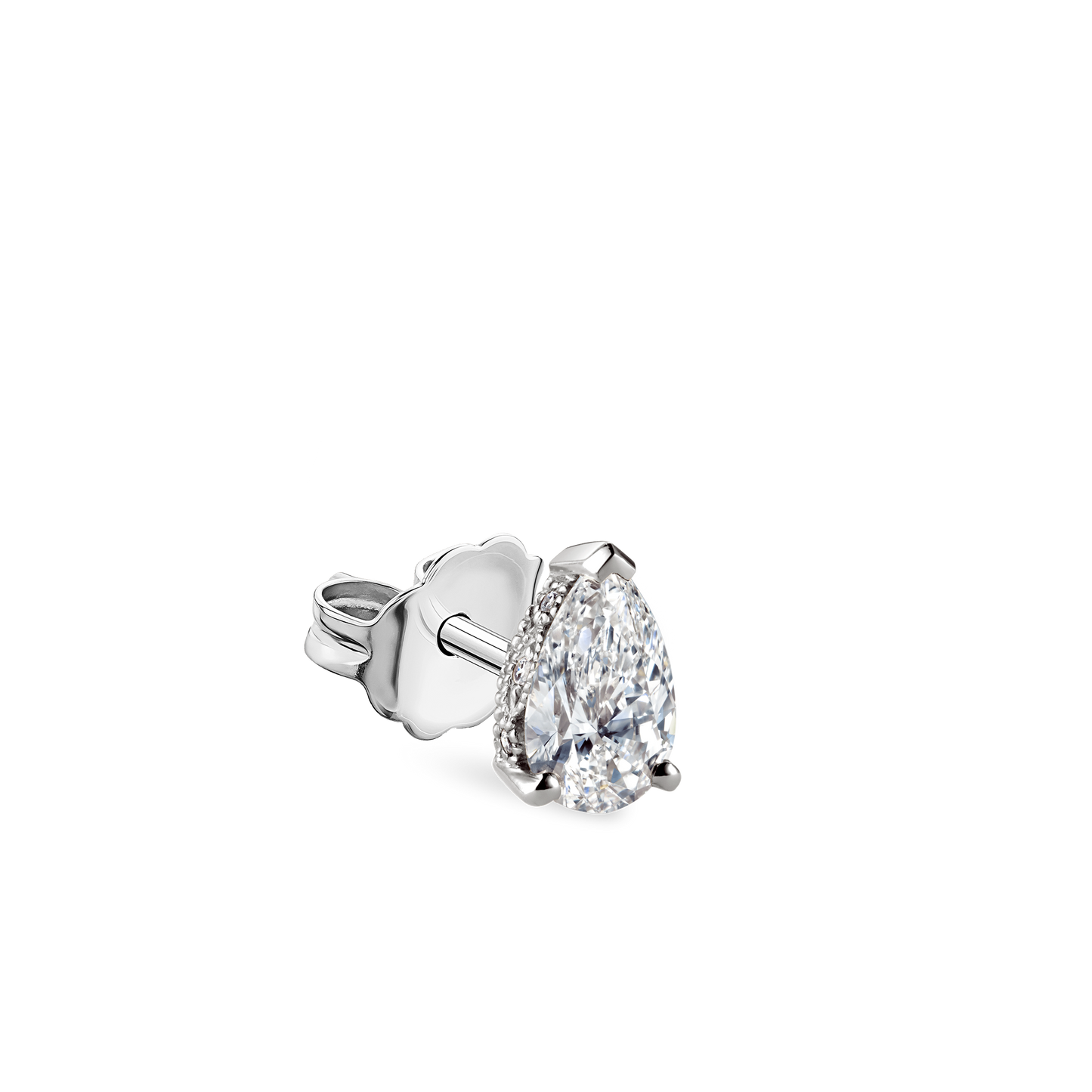Diamond Pear Stud Earring