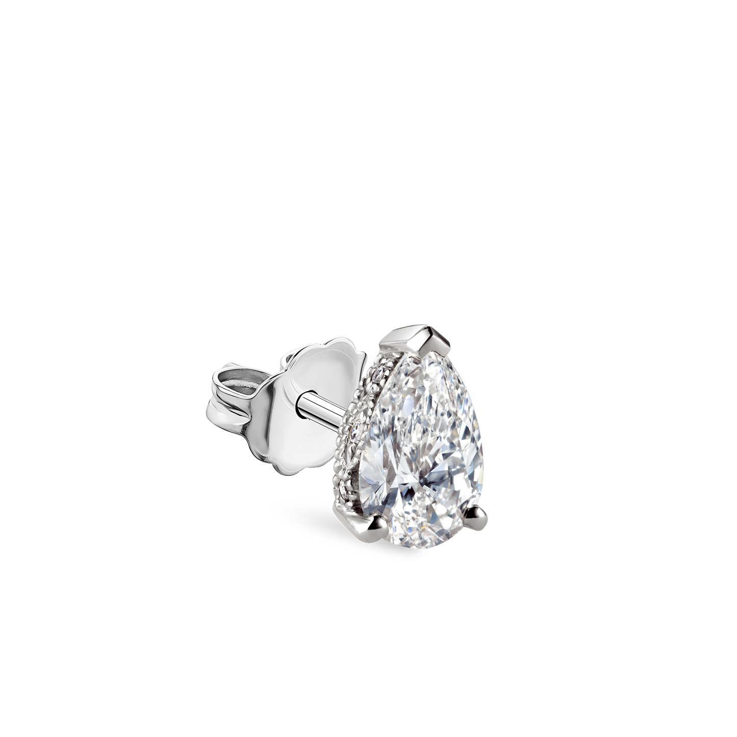 Diamond Pear Stud Earring