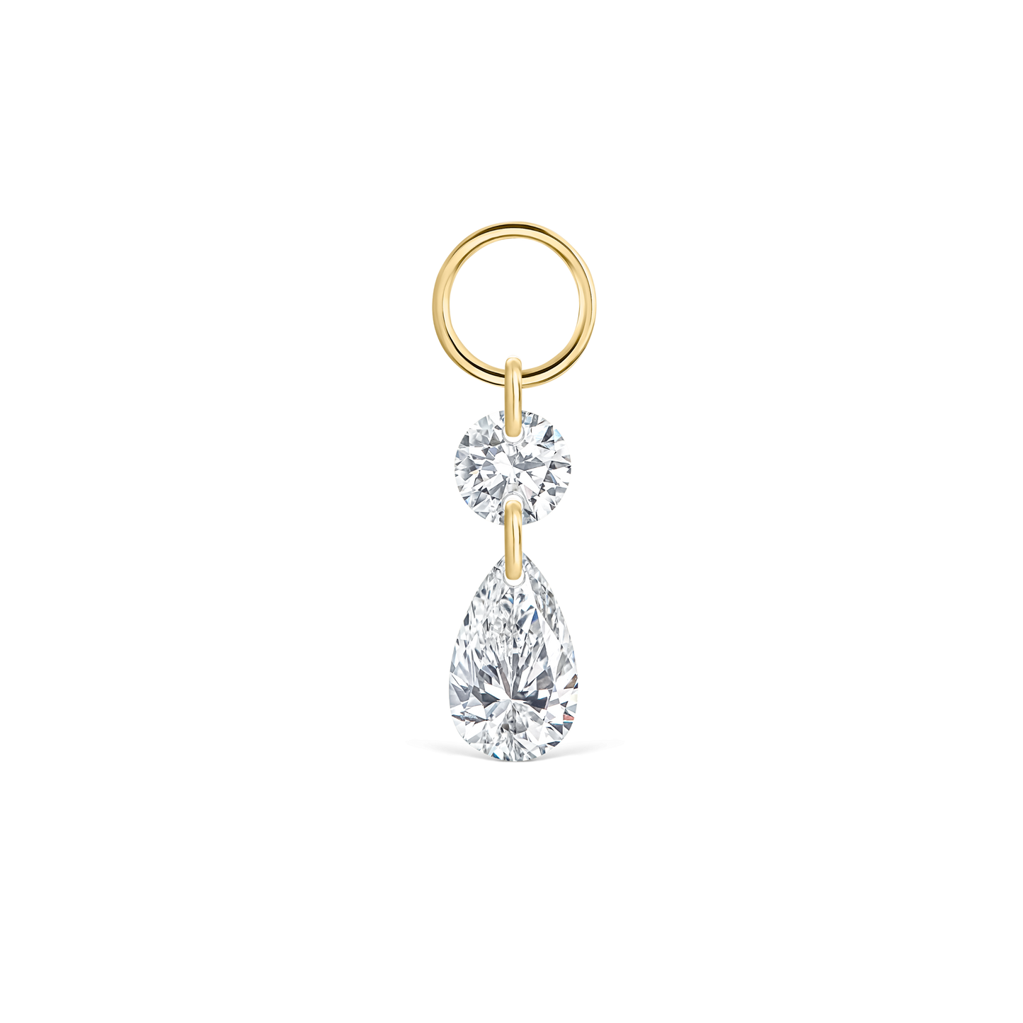 Floating Double Diamond Charm