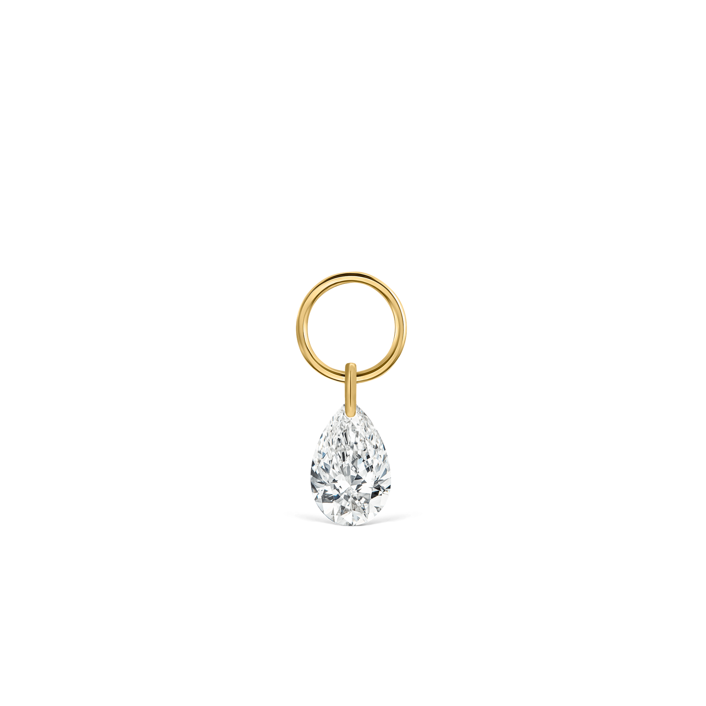 Pear Floating Diamond Charm