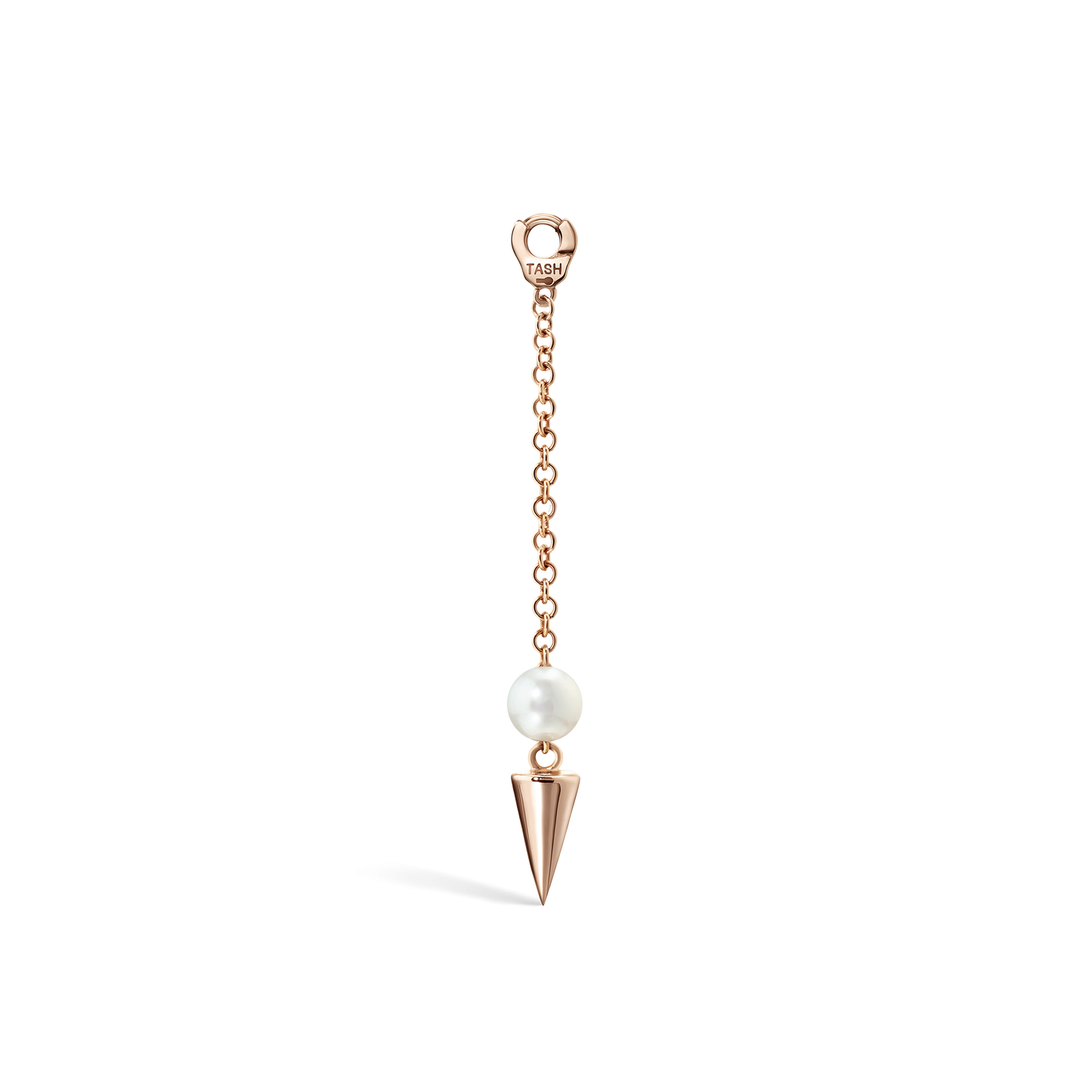 Pearl and Short Spike Pendulum Charm
