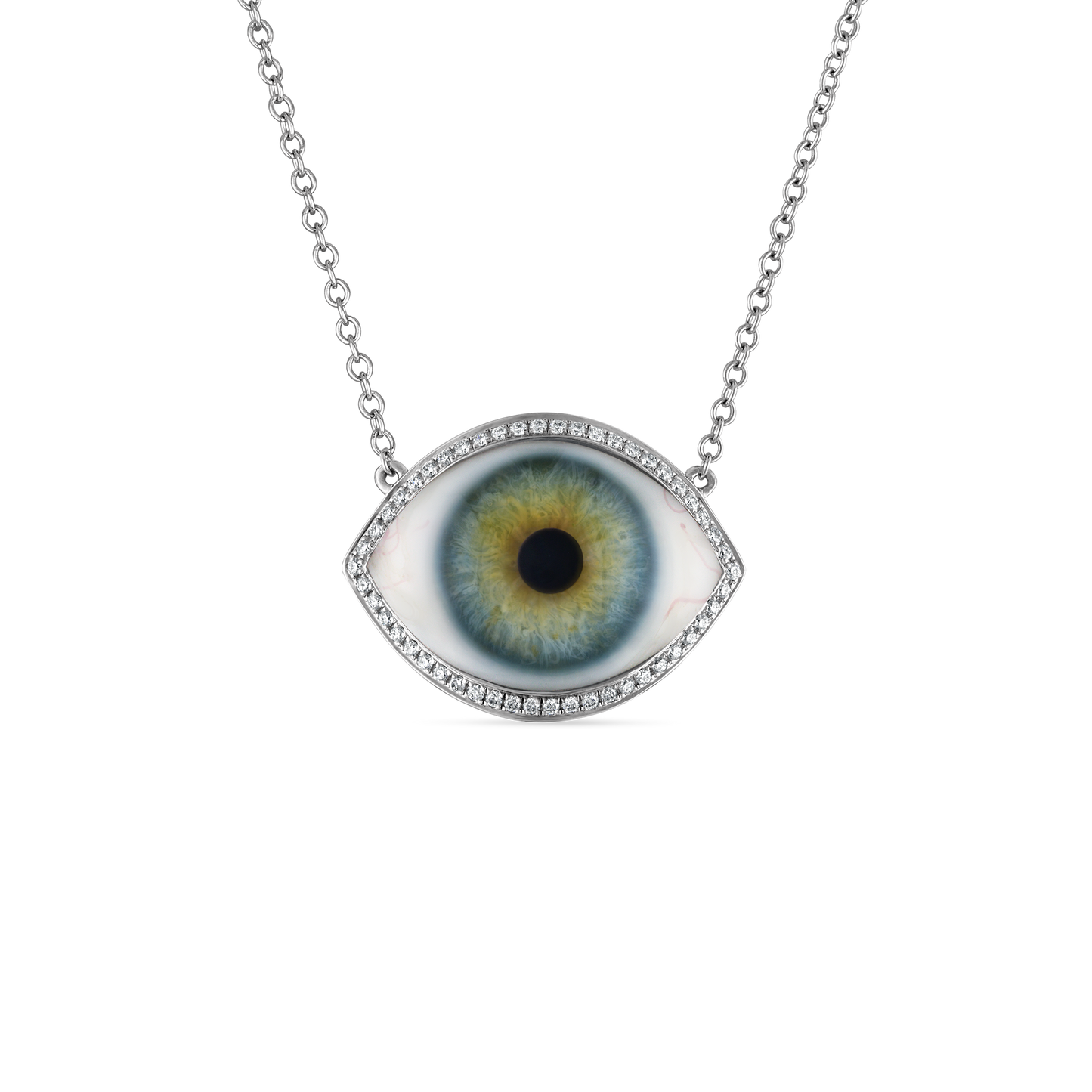Diamond Halo Eye Necklace