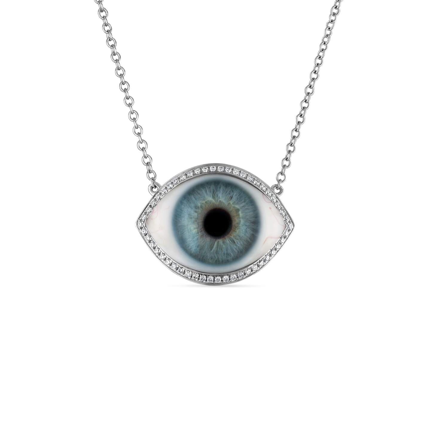 Diamond Halo Eye Necklace