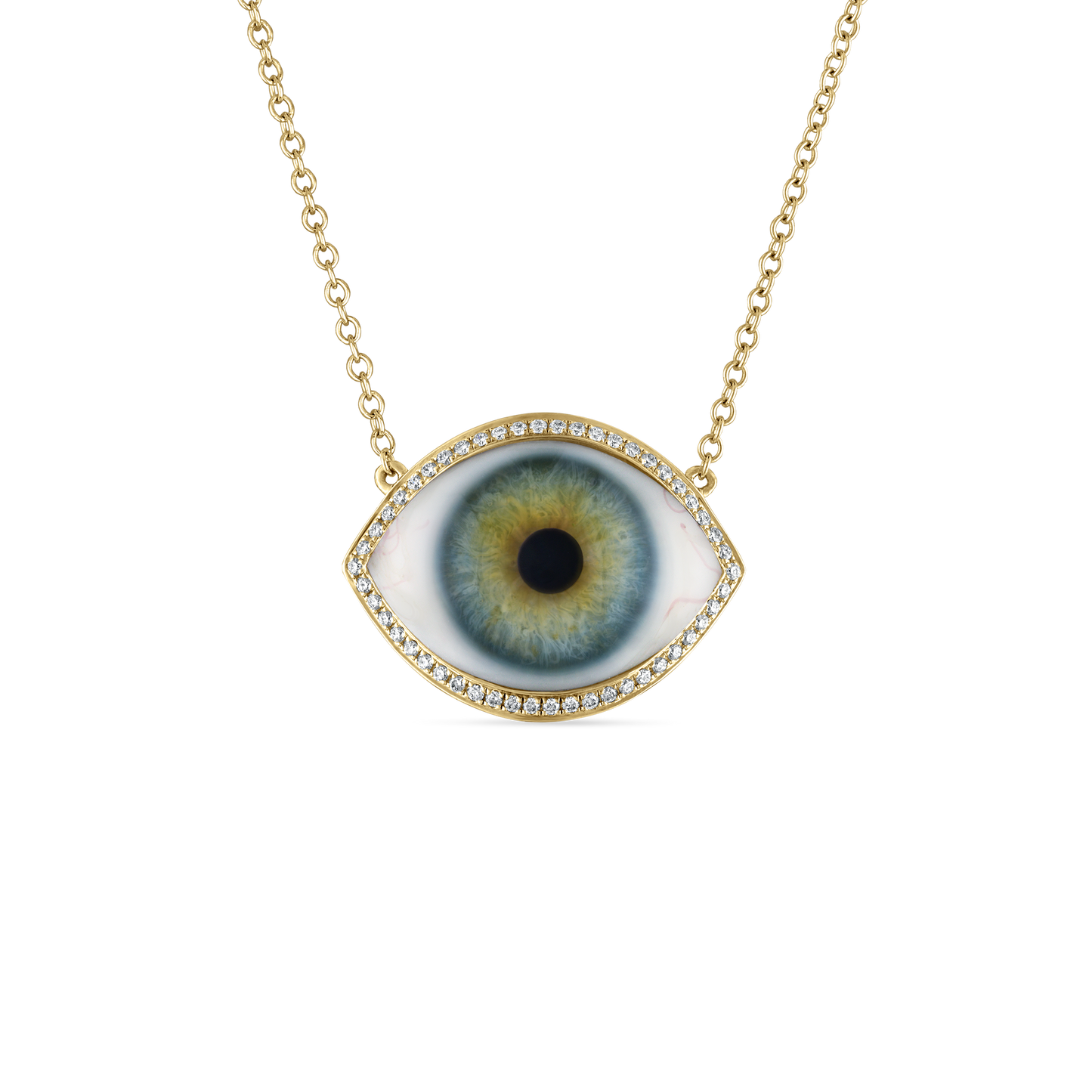 Diamond Halo Eye Necklace