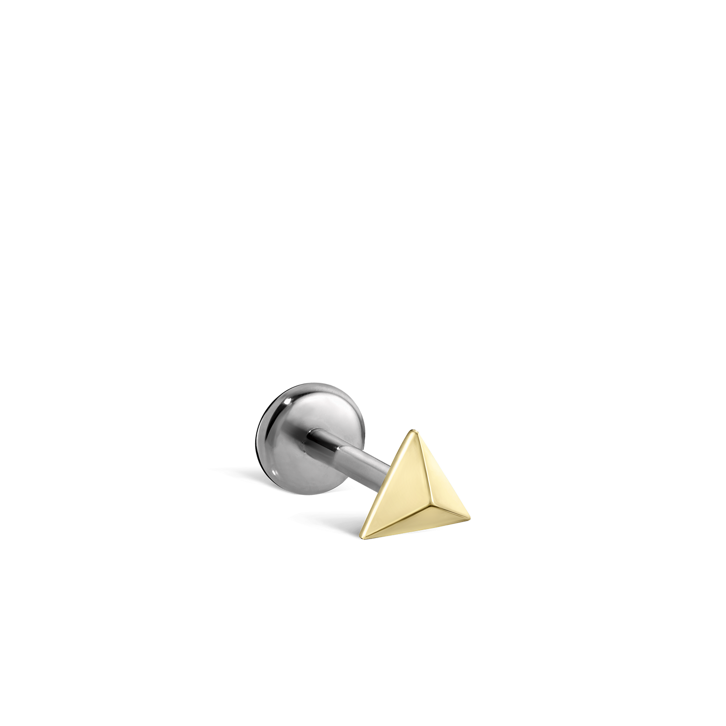 Faceted Triangle Threaded Stud Earring With Titanium Backing