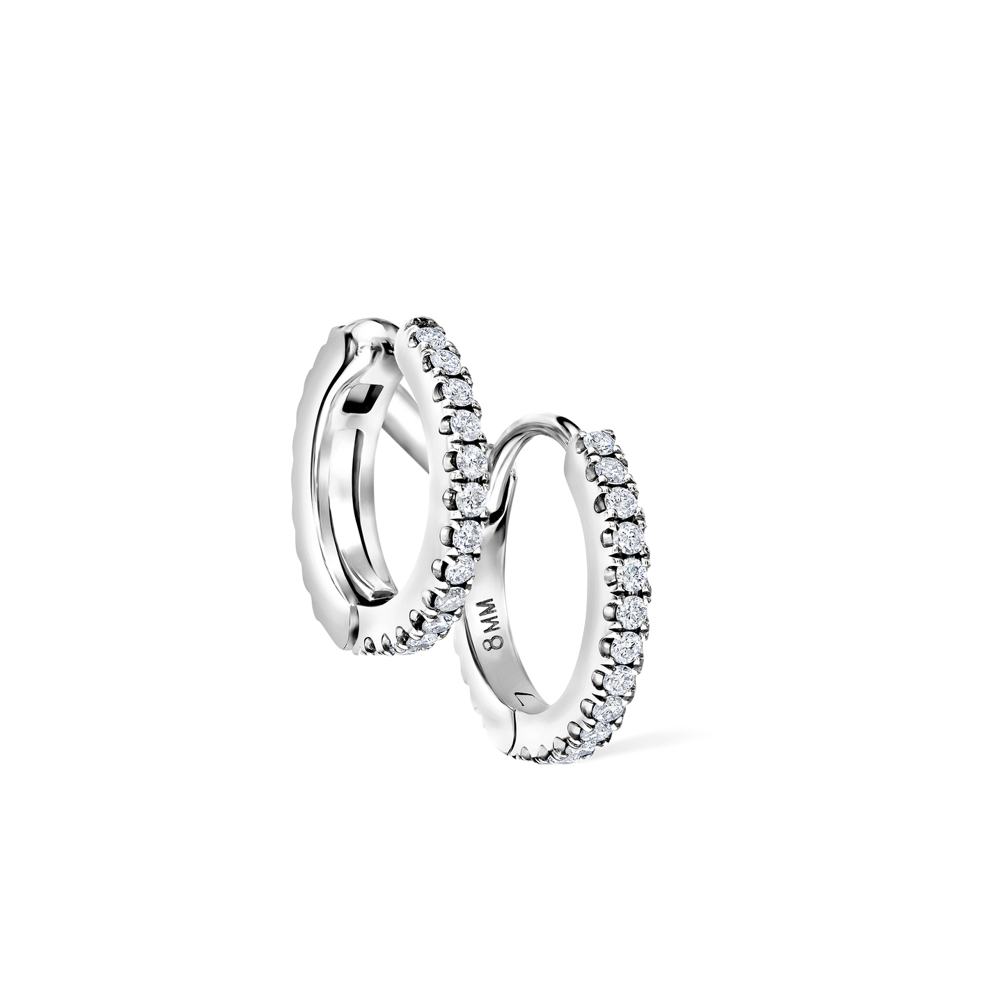 Diamond Double Linked Eternity Hoop Earring and Cuff