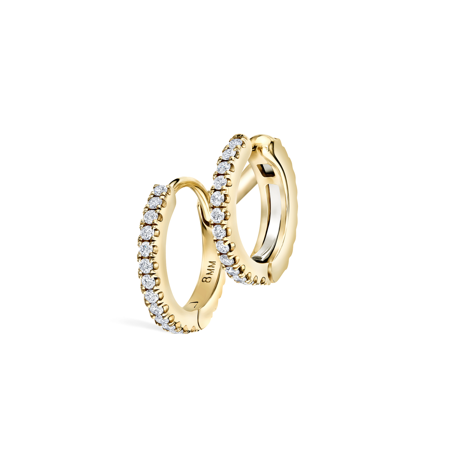 Diamond Double Linked Eternity Hoop Earring and Cuff