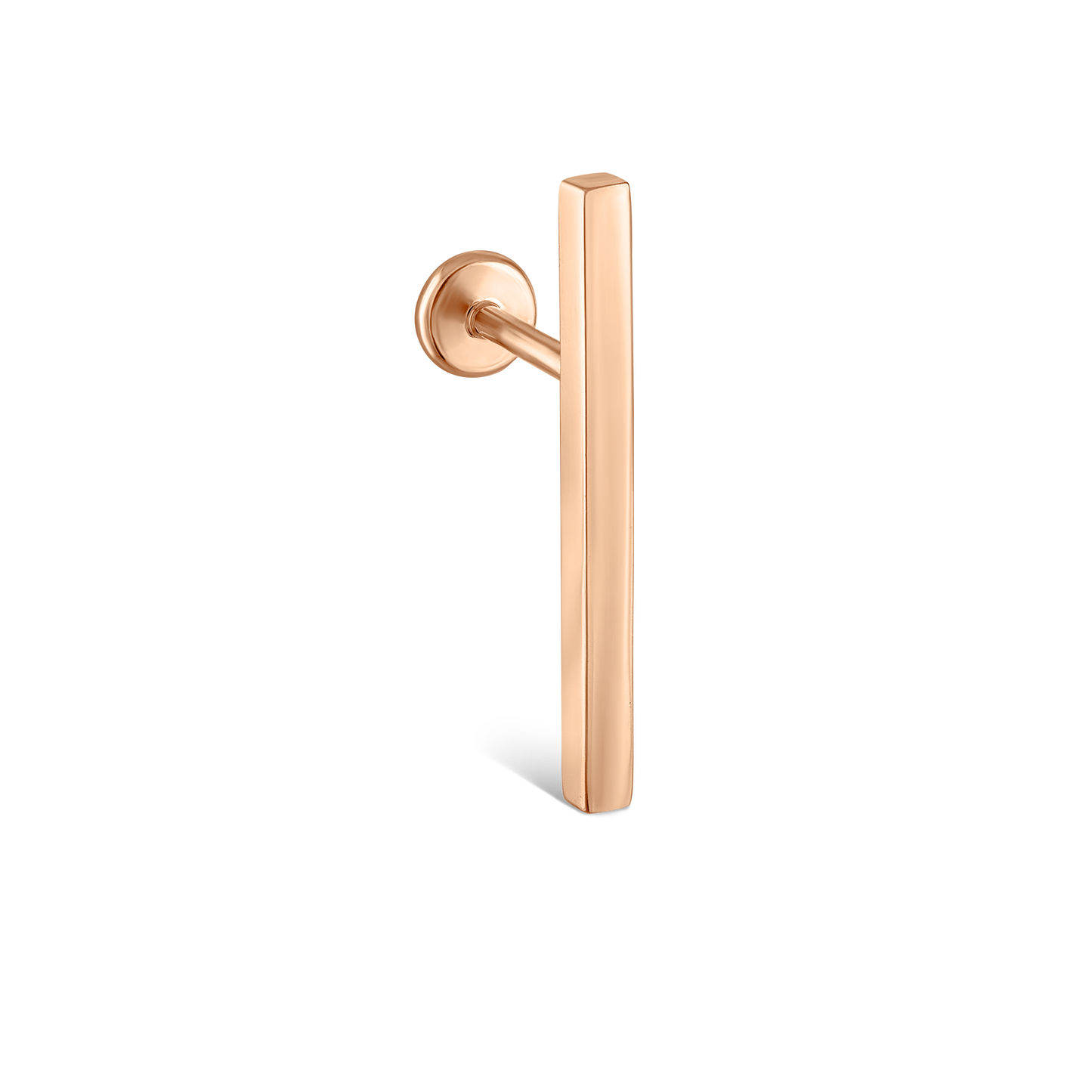 Polished Square Bar Threaded Stud Earring